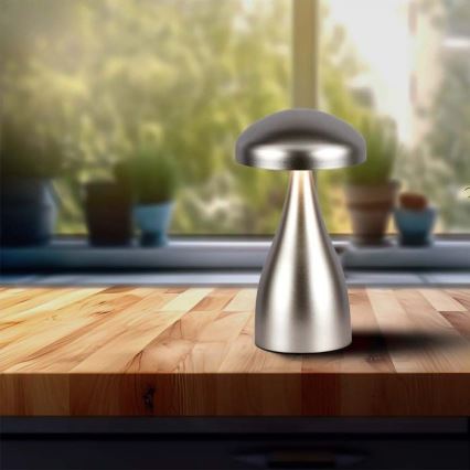 LED himmennettävä ladattava kosketuspöytävalaisin LED/1W/5V 3000-6000K 1800 mAh hopea