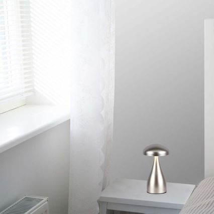 LED himmennettävä ladattava kosketuspöytävalaisin LED/1W/5V 3000-6000K 1800 mAh hopea