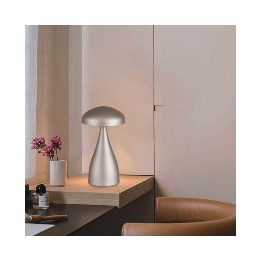 LED himmennettävä ladattava kosketuspöytävalaisin LED/1W/5V 3000-6000K 1800 mAh hopea