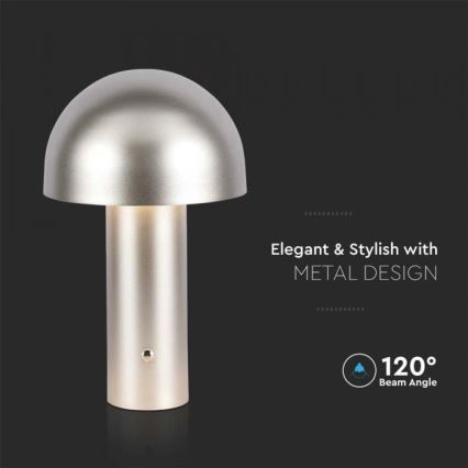 LED himmennettävä ladattava kosketuspöytälamppu LED/1W/5V 3000-6000K 1800 mAh kulta