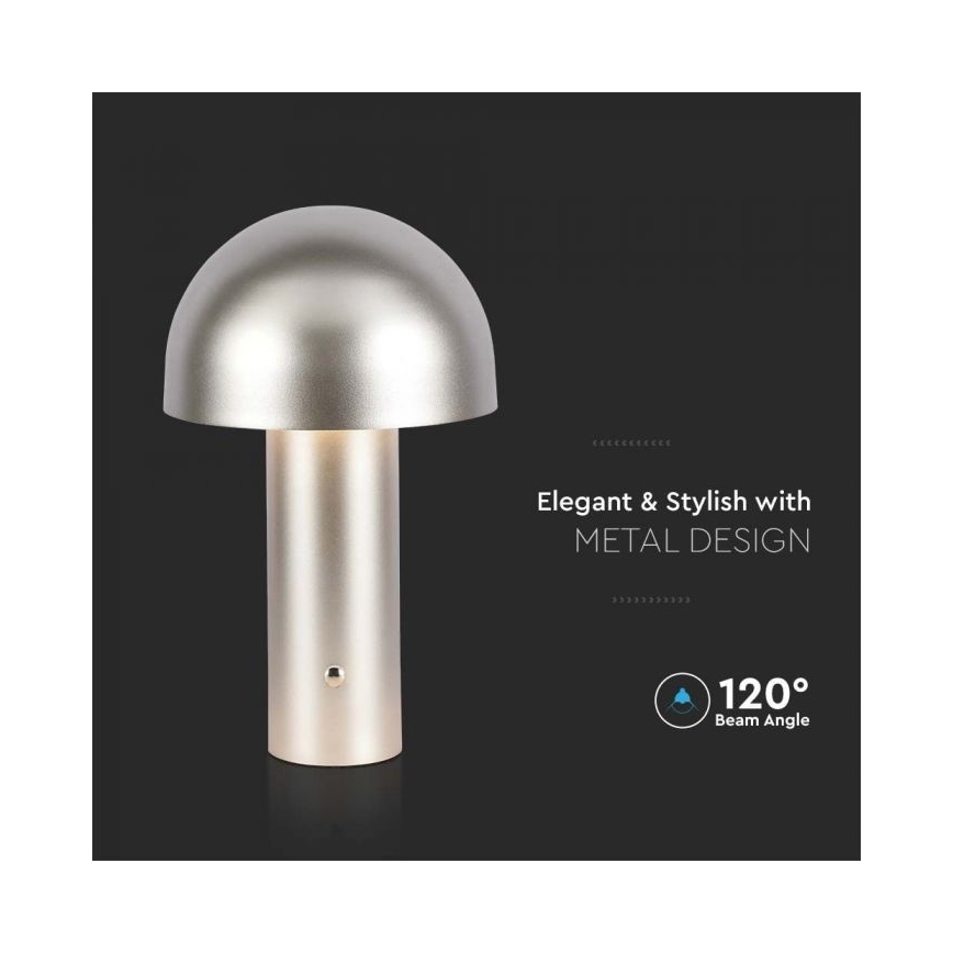 LED himmennettävä ladattava kosketuspöytälamppu LED/1W/5V 3000-6000K 1800 mAh kulta