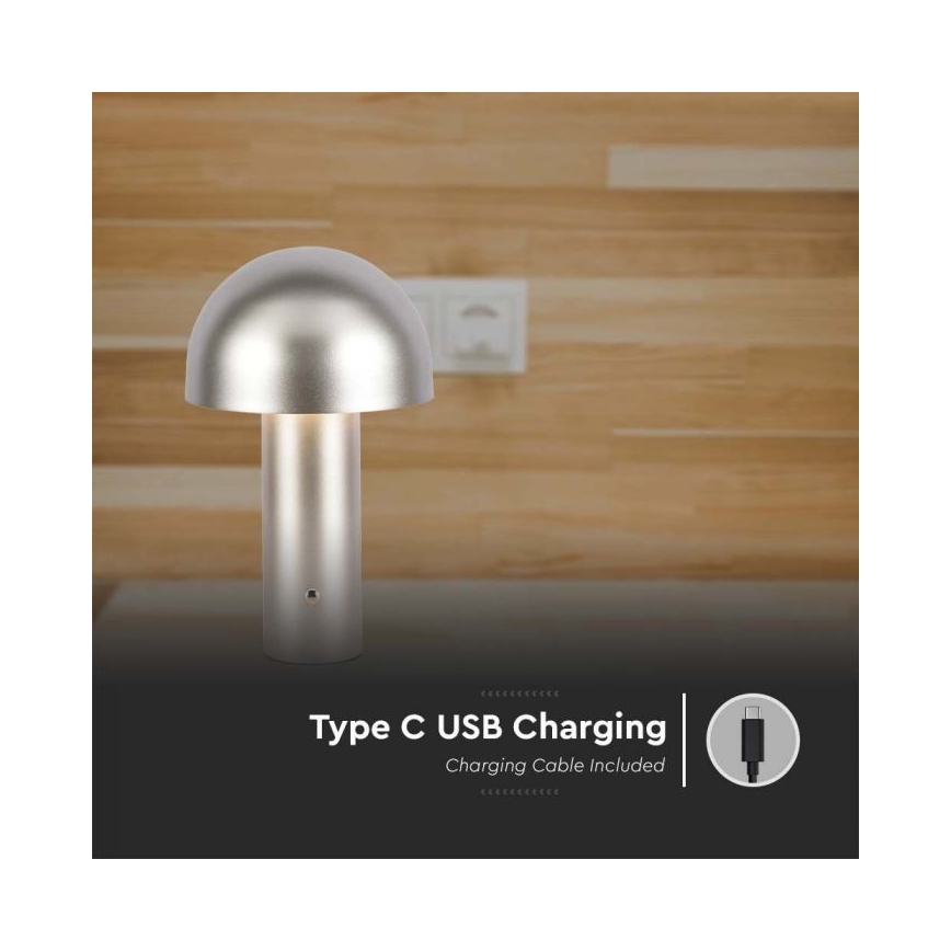 LED himmennettävä ladattava kosketuspöytälamppu LED/1W/5V 3000-6000K 1800 mAh kulta