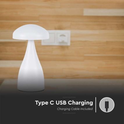 LED himmennettävä ladattava kosketuspöytävalaisin LED/1W/5V 3000-6000K 1800 mAh valkoinen