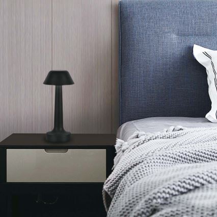 LED himmennettävä ladattava kosketuspöytävalaisin LED/1W/5V 3000-6000K 1800 mAh musta