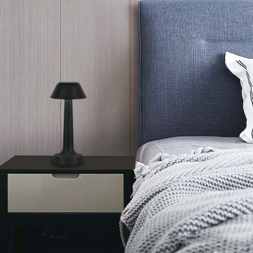 LED himmennettävä ladattava kosketuspöytävalaisin LED/1W/5V 3000-6000K 1800 mAh musta