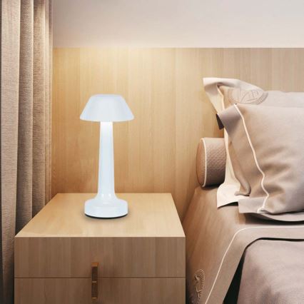 LED himmennettävä ladattava kosketuspöytävalaisin LED/1W/5V 3000-6000K 1800 mAh valkoinen