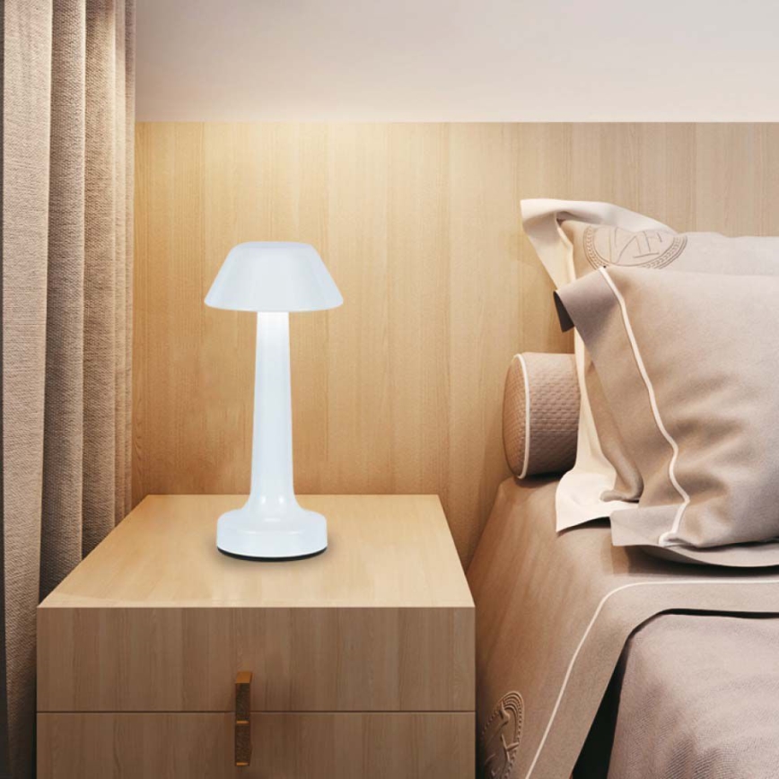 LED himmennettävä ladattava kosketuspöytävalaisin LED/1W/5V 3000-6000K 1800 mAh valkoinen