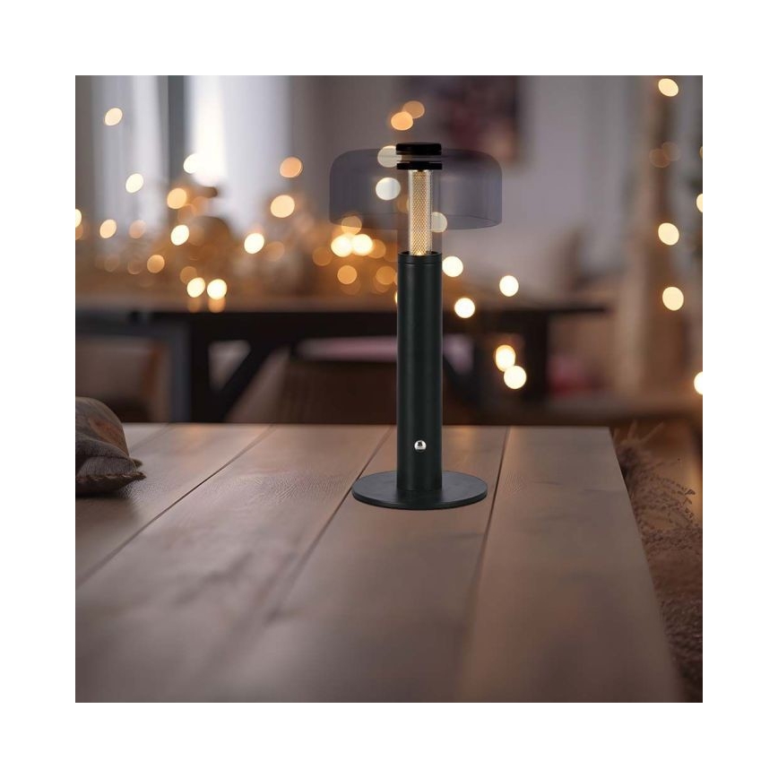 LED himmennettävä ladattava kosketuspöytälamppu LED/1W/5V 3000K 1800 mAh musta