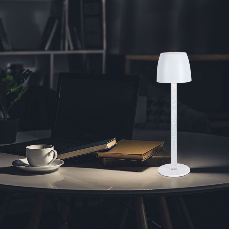 LED himmennettävä ladattava kosketuspöytälamppu LED/3W/5V 3000K 1800 mAh valkoinen