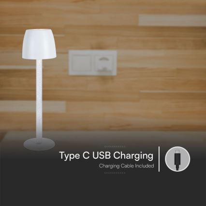 LED himmennettävä ladattava kosketuspöytälamppu LED/3W/5V 3000K 1800 mAh valkoinen