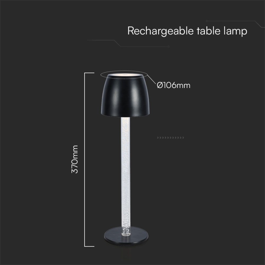 LED himmennettävä ladattava kosketuspöytälamppu LED/3W/5V 3000K 1800 mAh valkoinen