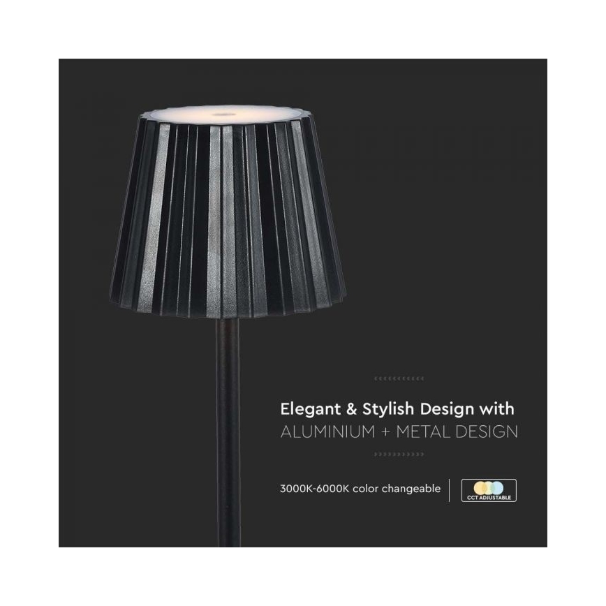 LED himmennettävä ladattava kosketuspöytälamppu LED/4W/5V 3000-6000K 1800 mAh musta