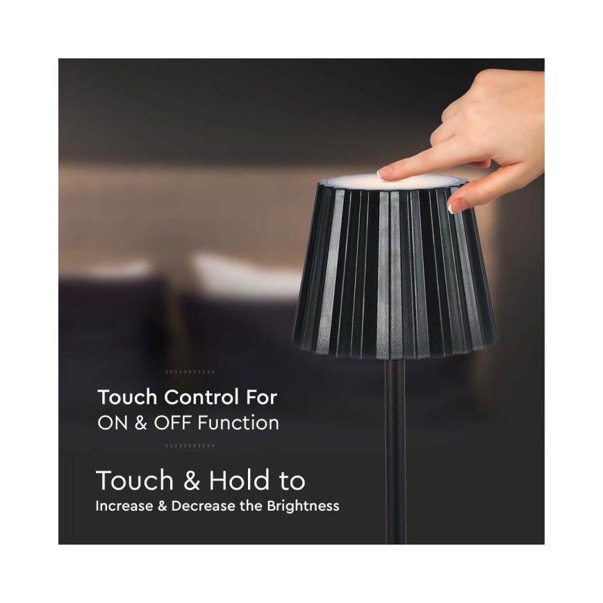 LED himmennettävä ladattava kosketuspöytälamppu LED/4W/5V 3000-6000K 1800 mAh musta