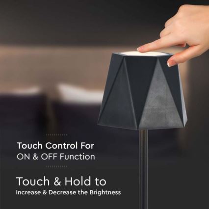 LED himmennettävä ladattava kosketuspöytälamppu LED/4W/5V 3000-6000K 1800 mAh musta