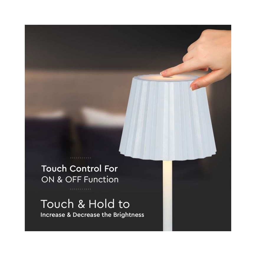 LED himmennettävä ladattava kosketusohjattu pöytävalaisin LED/4W/5V 3000-6000K 1800 mAh valkoinen