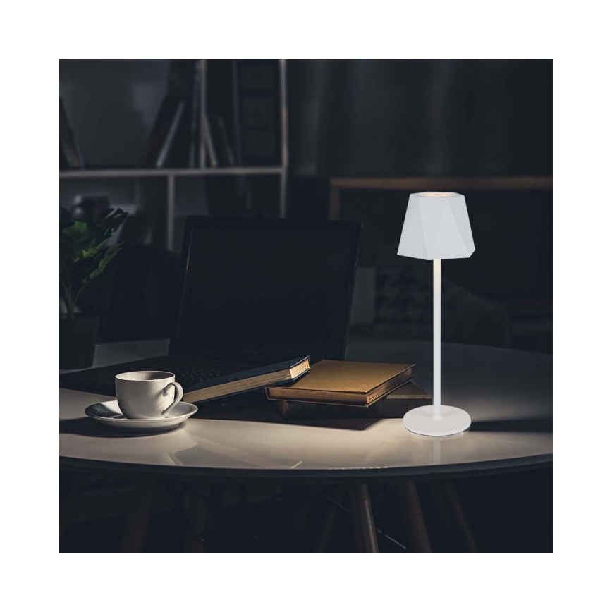 LED himmennettävä ladattava kosketusohjattu pöytävalaisin LED/4W/5V 3000-6000K 1800 mAh valkoinen