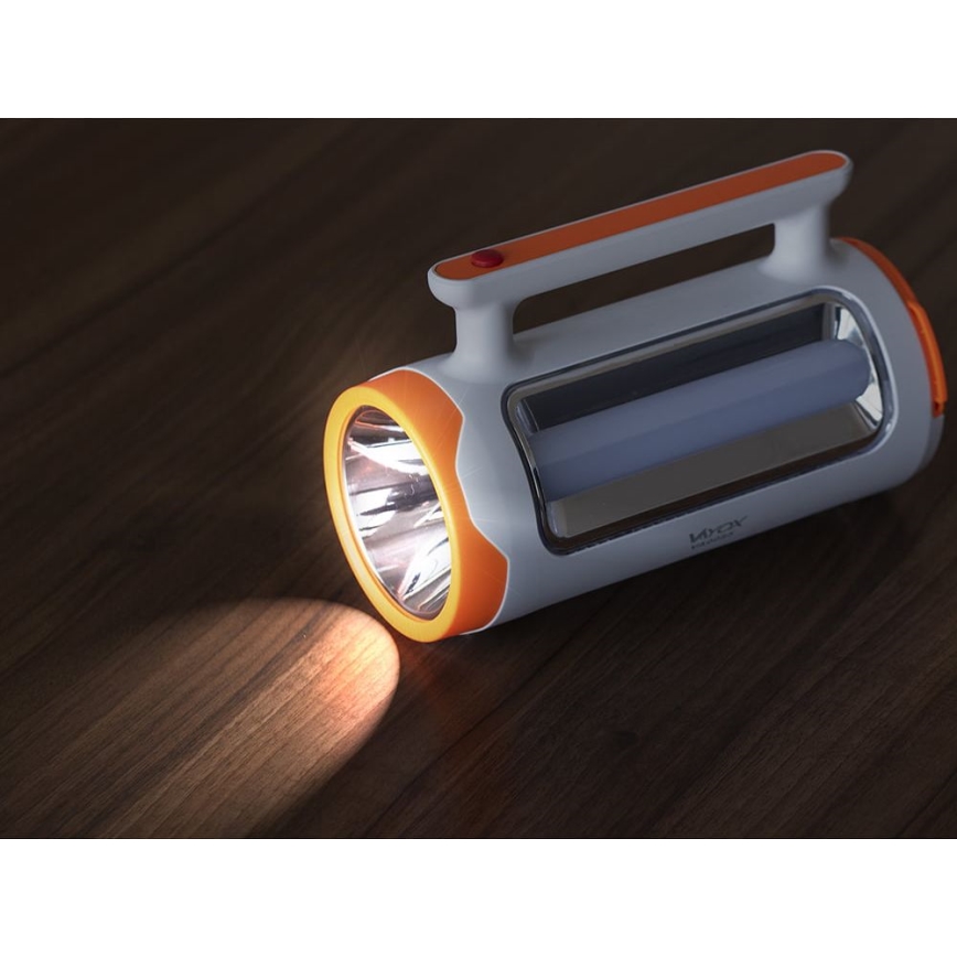 LED himmennettävä ladattava taskulamppu 2-in-1 powerbank-toiminnolla LED/5W/230V 3500 mAh