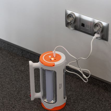 LED himmennettävä ladattava taskulamppu 2-in-1 powerbank-toiminnolla LED/5W/230V 3500 mAh