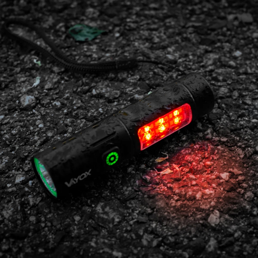 LED himmennettävä ladattava taskulamppu punaisella valolla LED/5W/5V IPX4 250 lm 2000 mAh