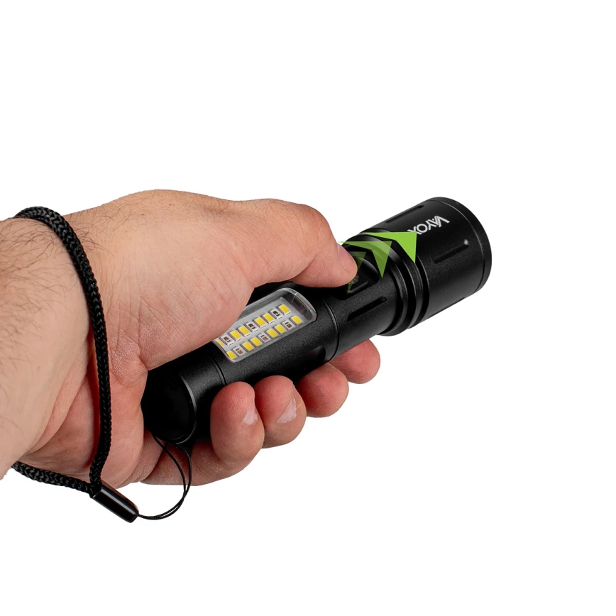 LED himmennettävä ladattava taskulamppu punaisella valolla LED/5W/5V IPX4 260 lm 2000 mAh