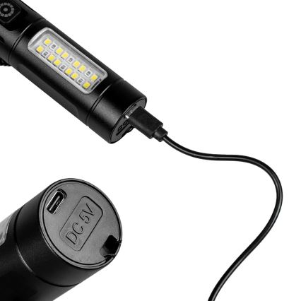 LED himmennettävä ladattava taskulamppu punaisella valolla LED/5W/5V IPX4 260 lm 2000 mAh