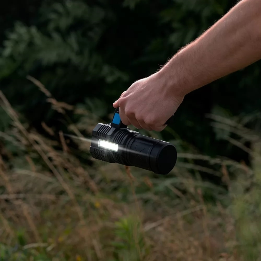 LED Himmennettävä ladattava taskulamppu LED/5V IPX4 250 kiiltävä 1200 mAh