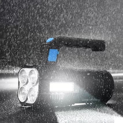 LED Himmennettävä ladattava taskulamppu LED/5V IPX4 250 kiiltävä 1200 mAh