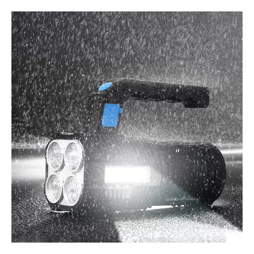 LED Himmennettävä ladattava taskulamppu LED/5V IPX4 250 kiiltävä 1200 mAh