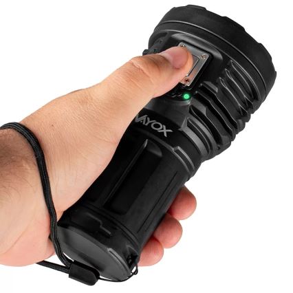 LED Himmennettävä ladattava taskulamppu LED/5V IPX4 600 kiiltävä 1200 mAh