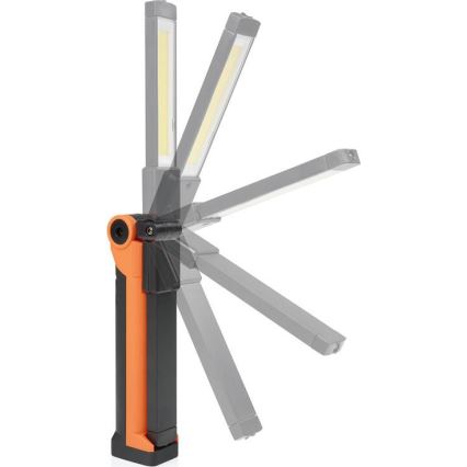 LED-himmennettävä ladattava työvalaisin LED/3W/5V 6500K 2000 mAh oranssi/musta