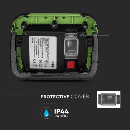 LED Himmennettävä ladattava valonheitin SAMSUNG CHIP + toiminto SOS LED/10W/3,7V/USB IP44 4000K 3600 mAh vihreä