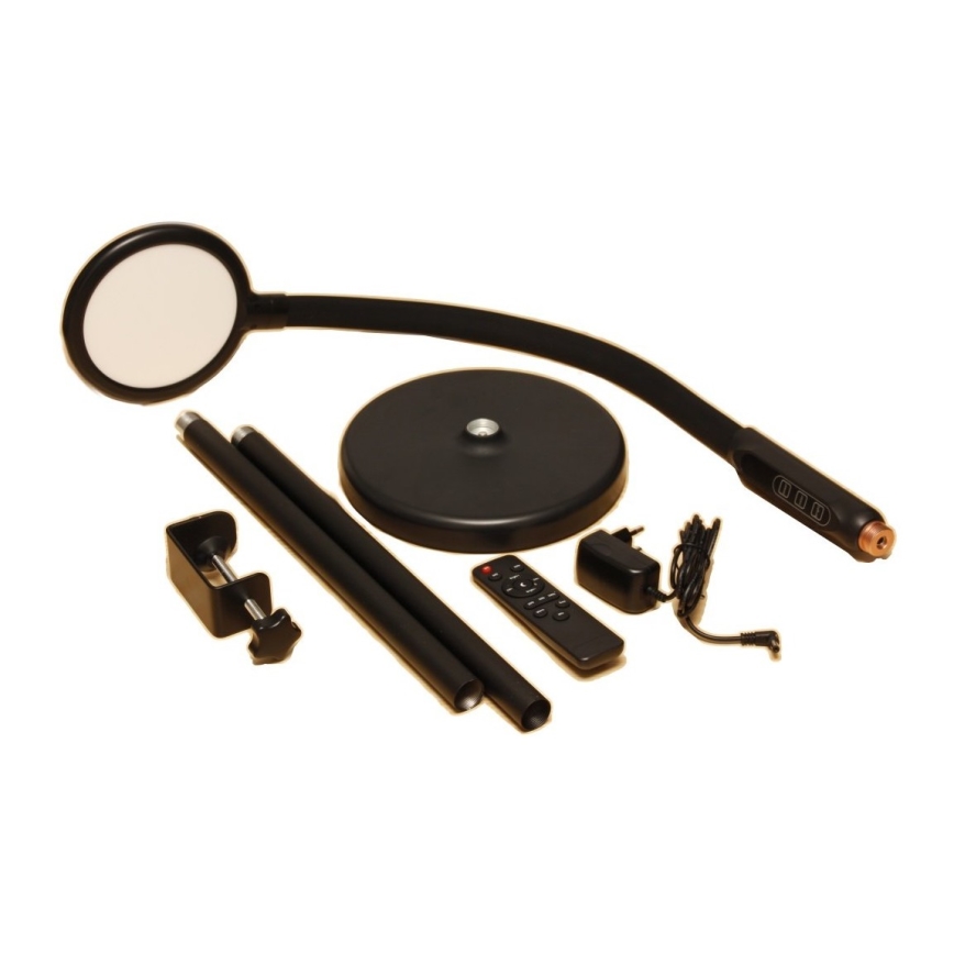 LED Himmennettävä kosketuslamppu 3in1 LED/12W/230V musta CRI 90 + kauko-ohjaus