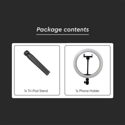 LED Himmennettävä lamppu jalustalla ja pidikkeellä vloggaamiseen LED/10W/5V 3200-5500K