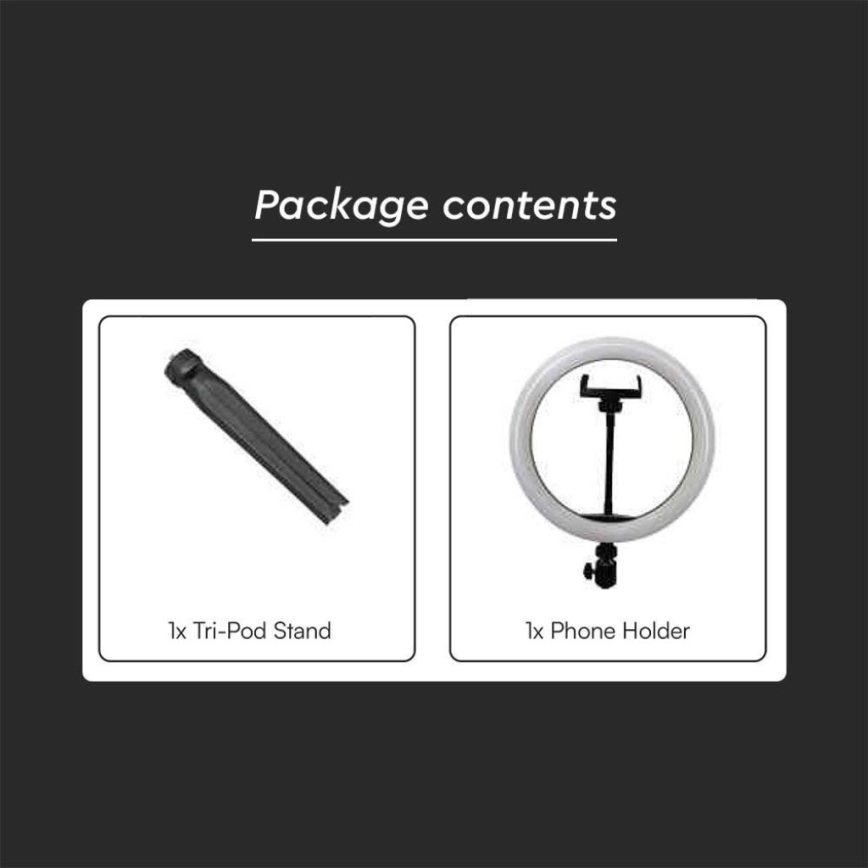 LED Himmennettävä lamppu jalustalla ja pidikkeellä vloggaamiseen LED/10W/5V 3200-5500K