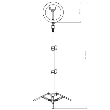 LED Himmennettävä lamppu jalustalla ja pidikkeellä vloggaamiseen LED/15W/5V 2700-6500K