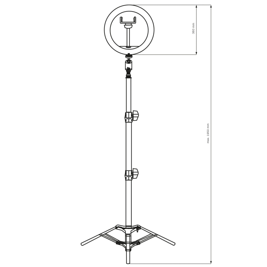 LED Himmennettävä lamppu jalustalla ja pidikkeellä vloggaamiseen LED/15W/5V 2700-6500K