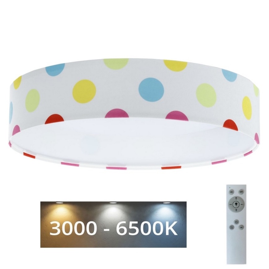 LED himmennettävä lasten kattovalaisin SMART GALAXY KIDS LED/24W/230V 3000-6500K moniväriset pilkut + kaukosäädin