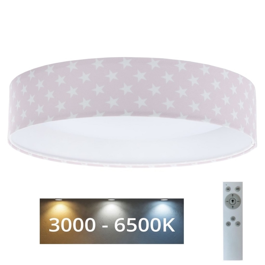 LED himmennettävä lasten kattovalaisin SMART GALAXY KIDS LED/24W/230V 3000-6500K tähtikuviot vaaleanpunainen/valkoinen + kaukosäädin