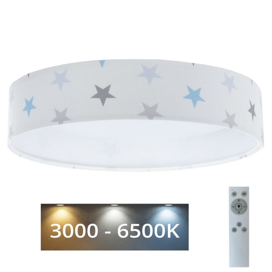 LED himmennettävä lasten kattovalaisin SMART GALAXY KIDS LED/24W/230V 3000-6500K tähtikuviot valkoinen/harmaa/sininen + kaukosäädin