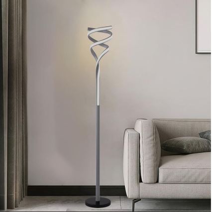 LED himmennettävä lattiavalaisin LED/50W/230V 3000-6500K harmaa + kaukosäädin