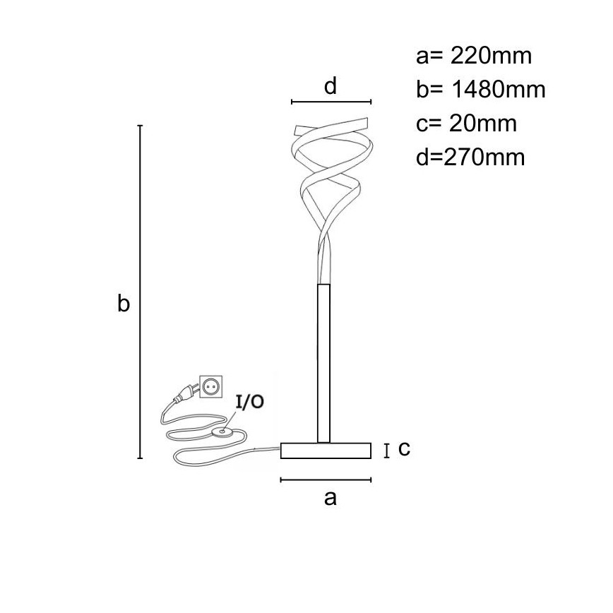 LED himmennettävä lattiavalaisin LED/50W/230V 3000-6500K harmaa + kaukosäädin