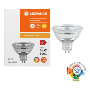 LED-himmennettävä MR16-reflektorilamppu GU5,3/6,6W/12V 3000K 36° CRI 97 - Ledvance