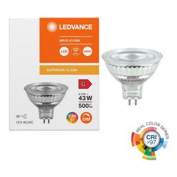 LED-himmennettävä MR16-reflektorilamppu GU5,3/6,6W/12V 4000K 36° CRI 97 - Ledvance