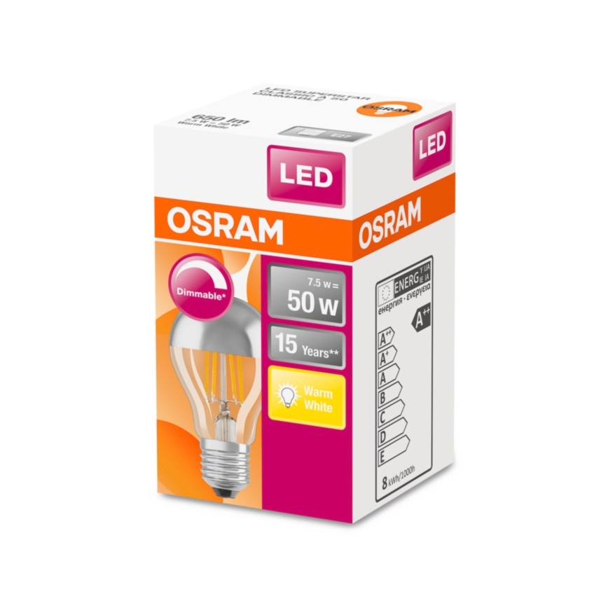 LED himmennettävä heijastinlamppu E27/7,5W/230V 2700K - Osram
