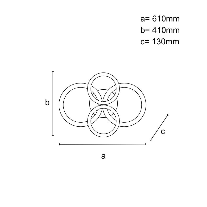 LED-himmennettävä pinta-asennettava kattokruunu LED/150W/230V 3000-6500K + kaukosäädin