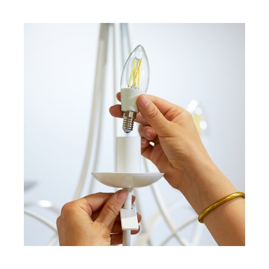 LED-himmennettävä polttimo FILAMENT C35 E14/4,9W/230V 2700-6500K CRI 90 Wi-Fi - WiZ