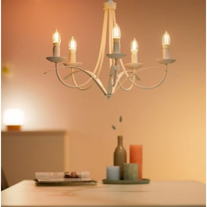 LED-himmennettävä polttimo FILAMENT C35 E14/4,9W/230V 2700-6500K CRI 90 Wi-Fi - WiZ