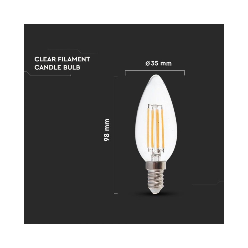 LED-himmennettävä polttimo FILAMENT E14/4W/230V 3000K