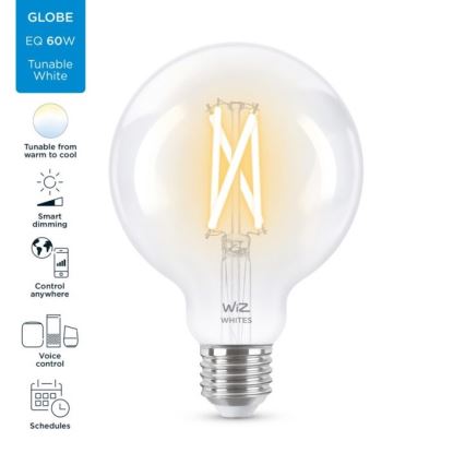 LED-himmennettävä polttimo FILAMENT G95 E27/6,7W/230V 2700-6500K CRI 90 Wi-Fi - WiZ
