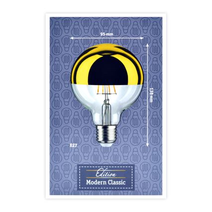 LED-himmennettävä polttimo peilipallokannalla GLOBE G95 E27/6,5W/230V 2700K kulta - Paulmann 28675